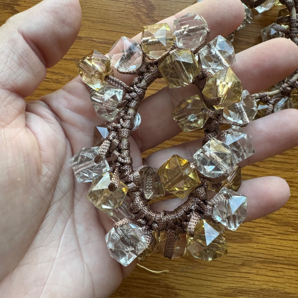 Vintage Y2K Beaded Hair Ties Set of 2 Crystal Bead Elastic Ponytail Holders - Picture 2 of 3